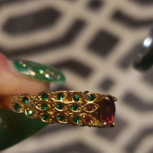 Ruby and emerald ring - Picture 7 of 8